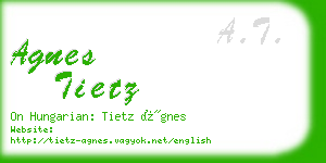 agnes tietz business card